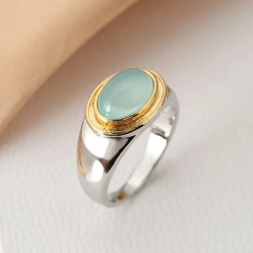 Polina™ | Vintage Grüner Ring mit Rundstein