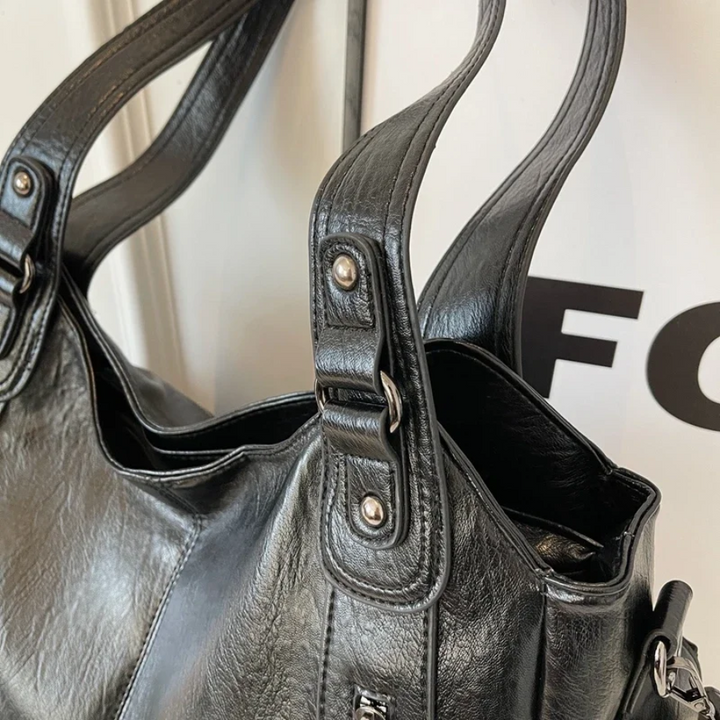 Uma - Geräumige Schultertasche mit doppeltem Reißverschluss