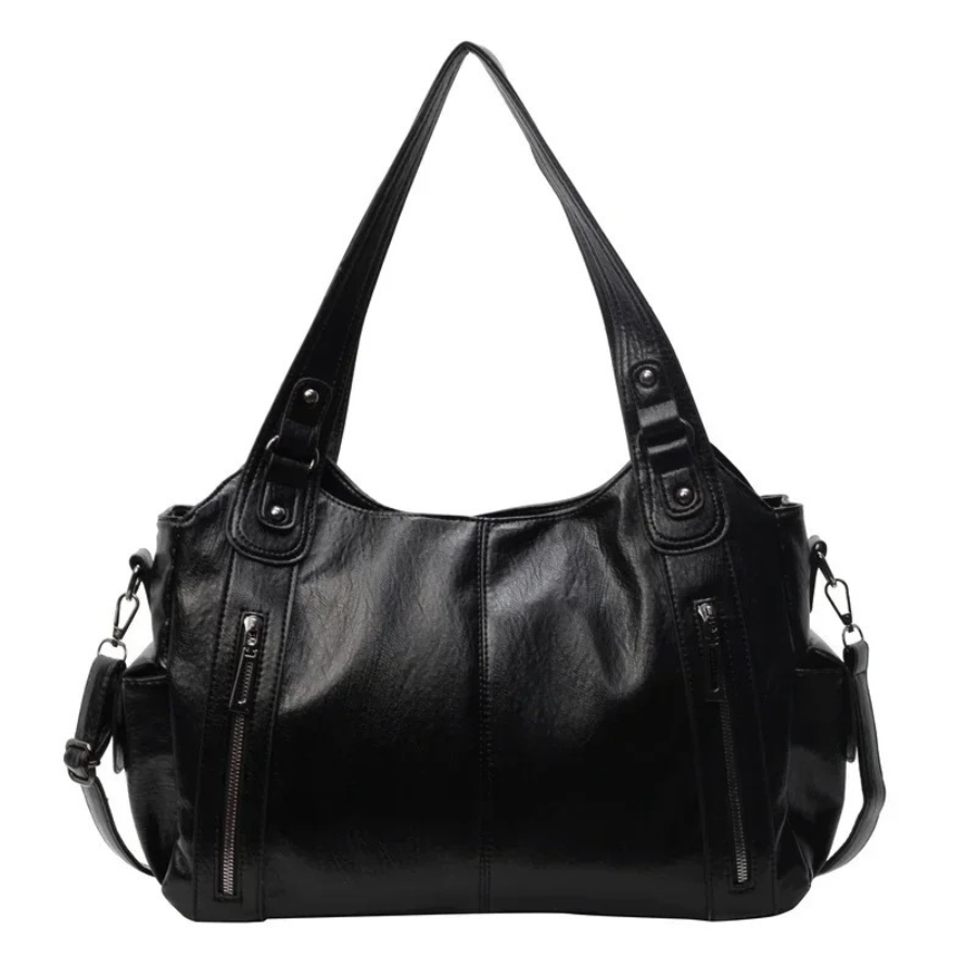 Uma - Geräumige Schultertasche mit doppeltem Reißverschluss