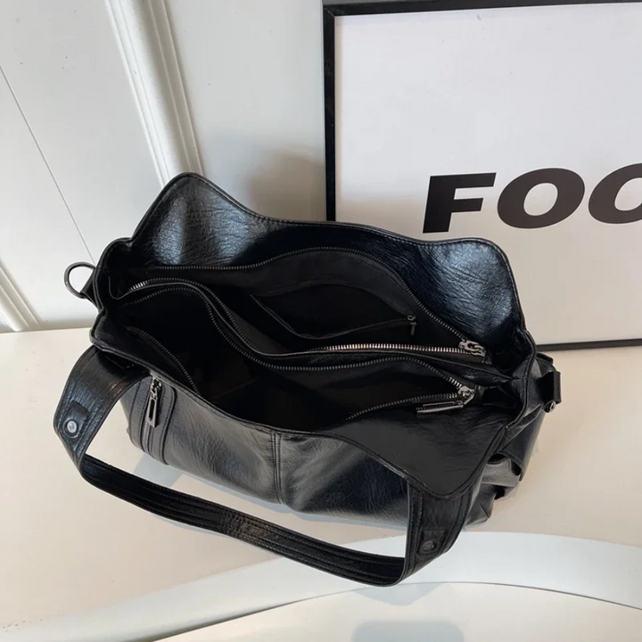 Uma - Geräumige Schultertasche mit doppeltem Reißverschluss