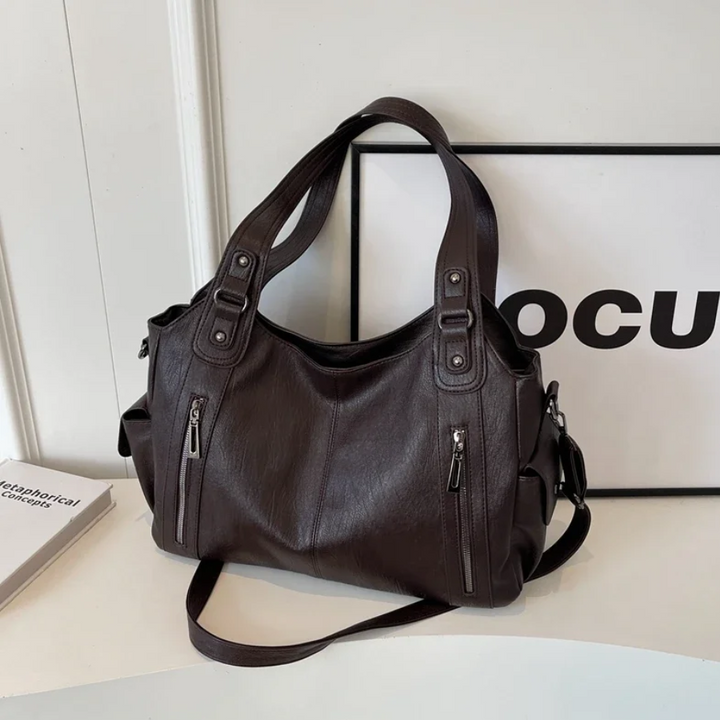 Uma - Geräumige Schultertasche mit doppeltem Reißverschluss