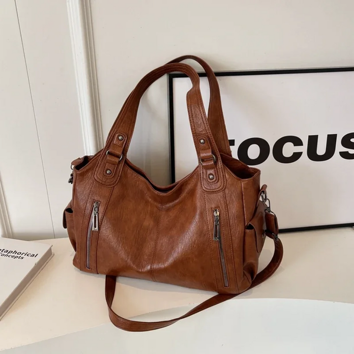 Uma - Geräumige Schultertasche mit doppeltem Reißverschluss