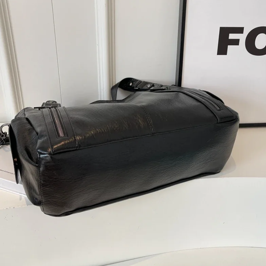 Uma - Geräumige Schultertasche mit doppeltem Reißverschluss