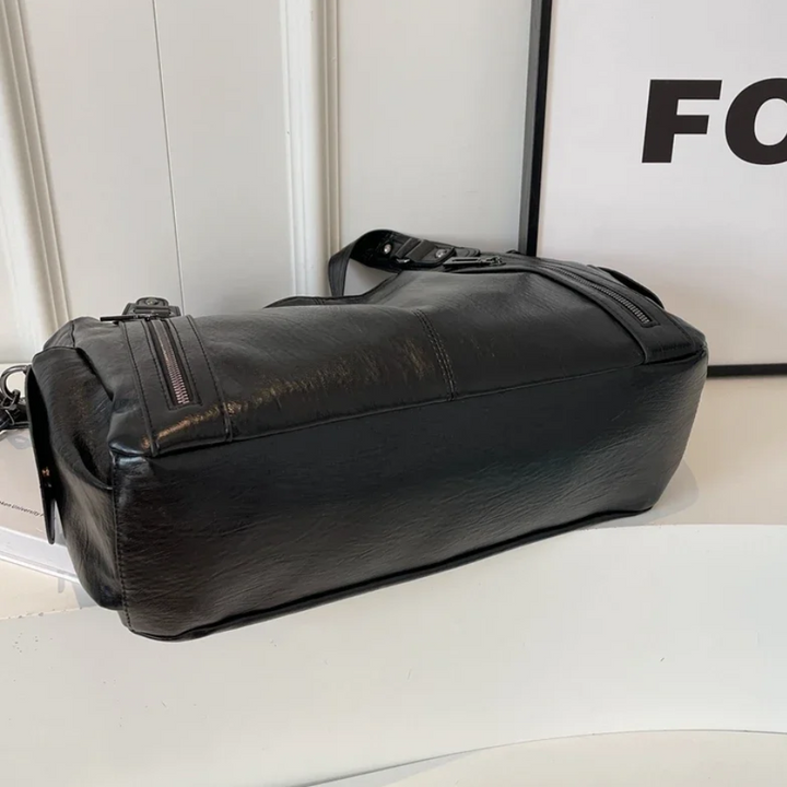 Uma - Geräumige Schultertasche mit doppeltem Reißverschluss