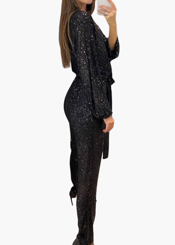 Ember | Glamouröser Pailletten-Jumpsuit