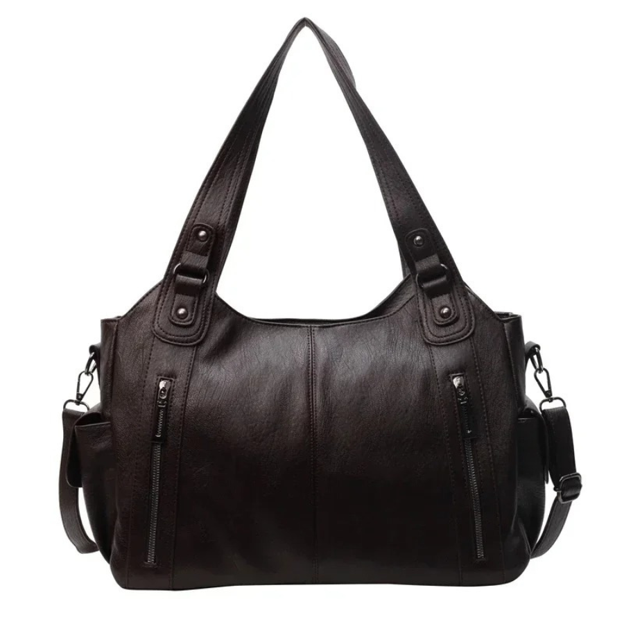 Uma - Geräumige Schultertasche mit doppeltem Reißverschluss