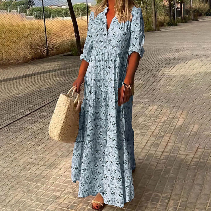 Vivian | Bedrucktes Boho-Maxi-Kleid