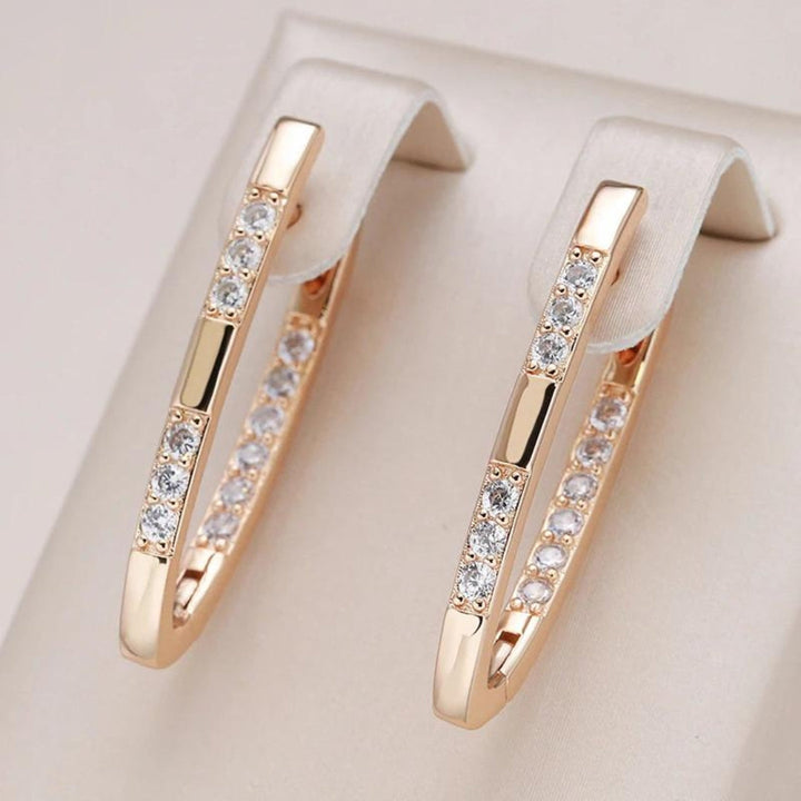 Elegante Goldohrringe mit Zirkonia