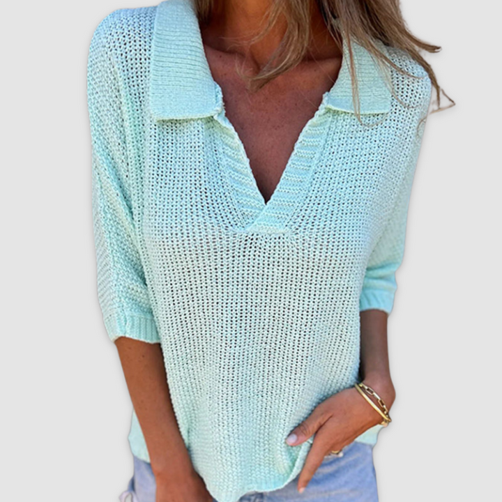 Lucy™ Elegantes V-Ausschnitt Bluse