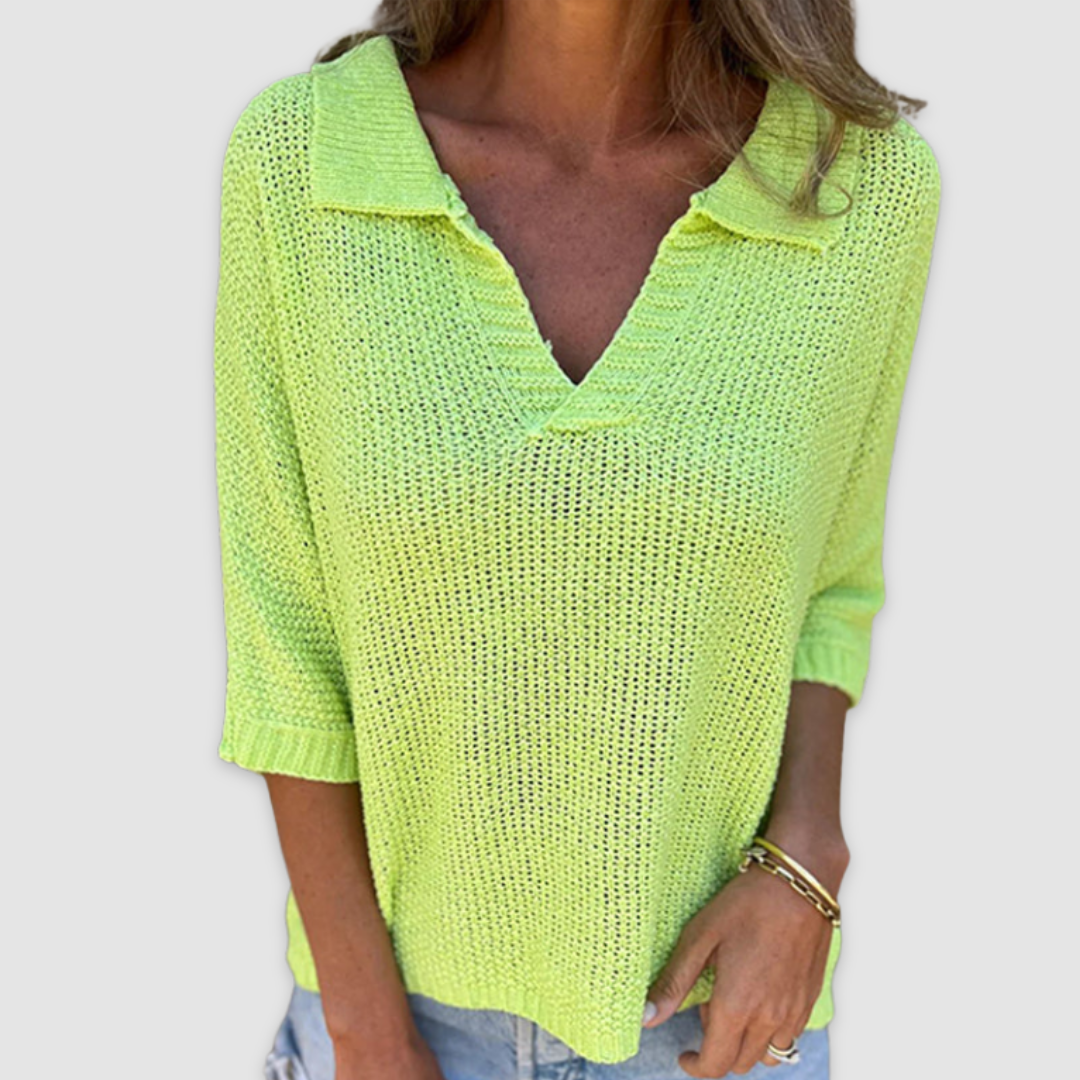 Lucy™ Elegantes V-Ausschnitt Bluse