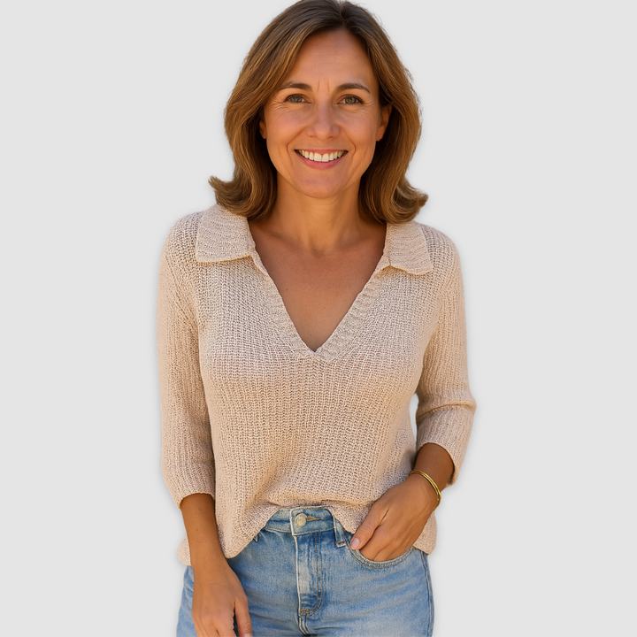 Lucy™ Elegantes V-Ausschnitt Bluse