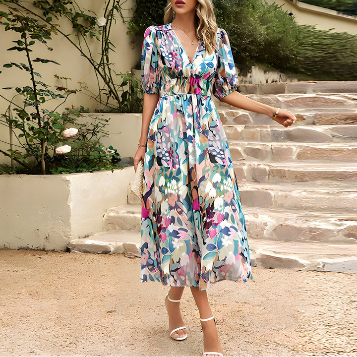Blessie | Blumenmuster Maxi-Kleid