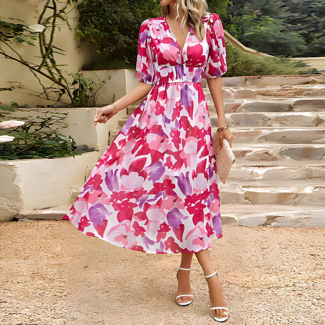 Blessie | Blumenmuster Maxi-Kleid