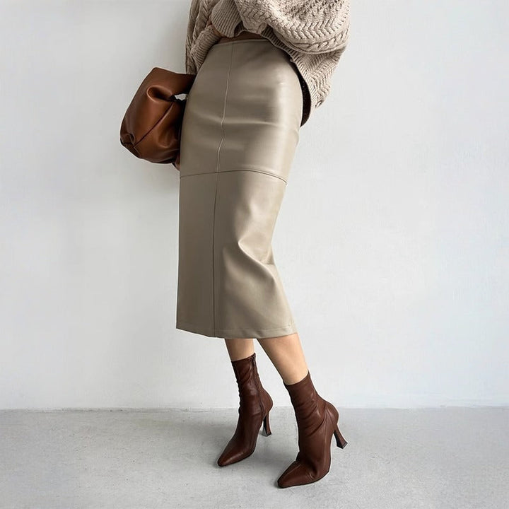 GRETA | Premium Leather Midi Skirt