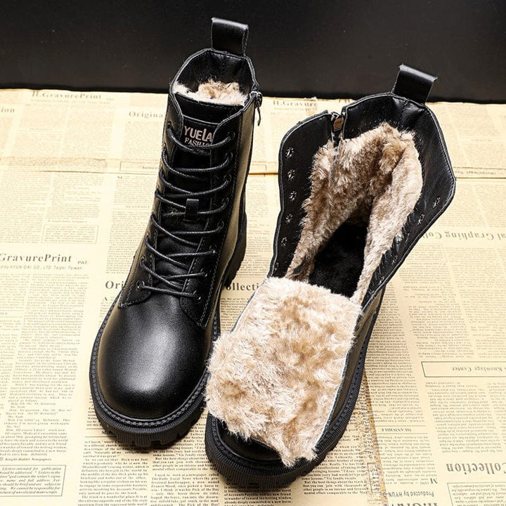 Andrea™ | Klassische Schwarze Lederboots