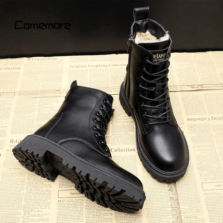 Andrea™ | Klassische Schwarze Lederboots