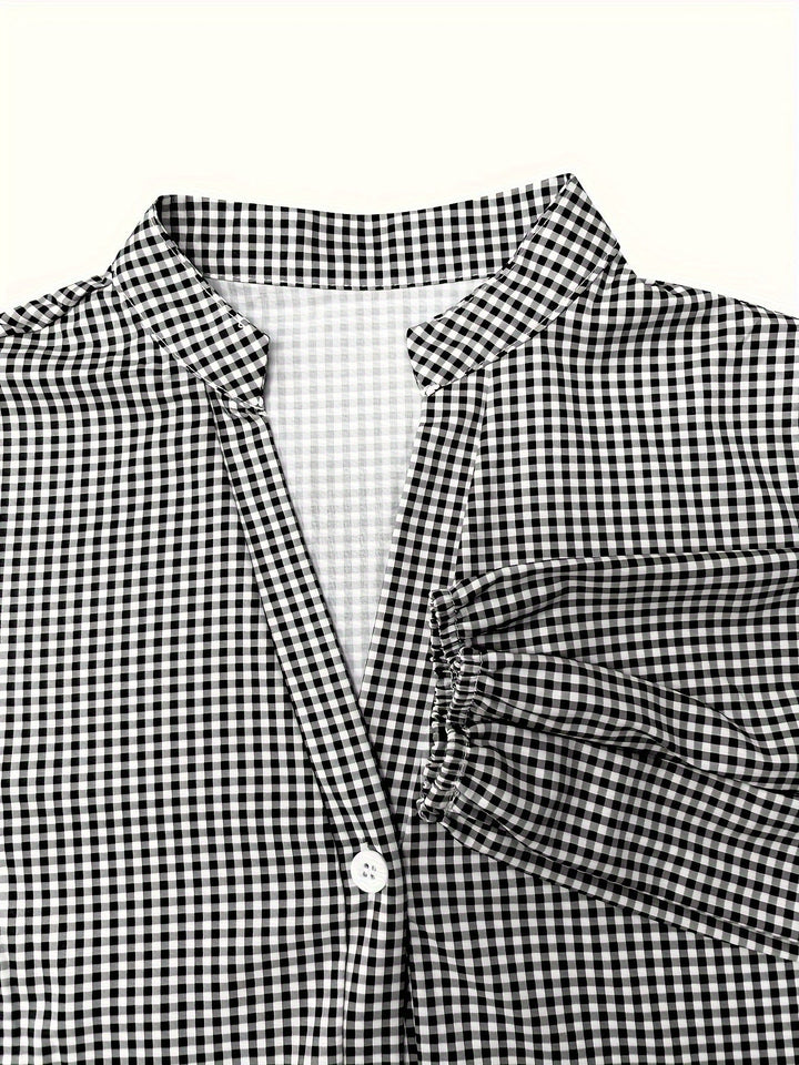 Rose | Gingham Button Closure Tiered Dress
