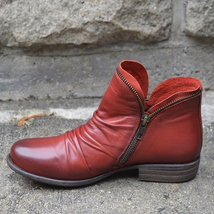 Mirelle™ | Lederstiefel mit Zip-Verschluss