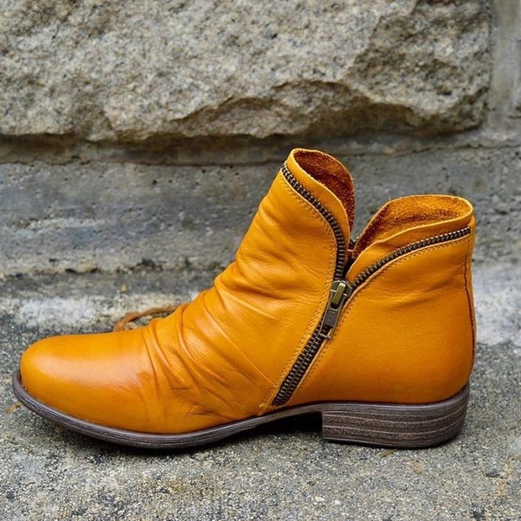 Mirelle™ | Lederstiefel mit Zip-Verschluss