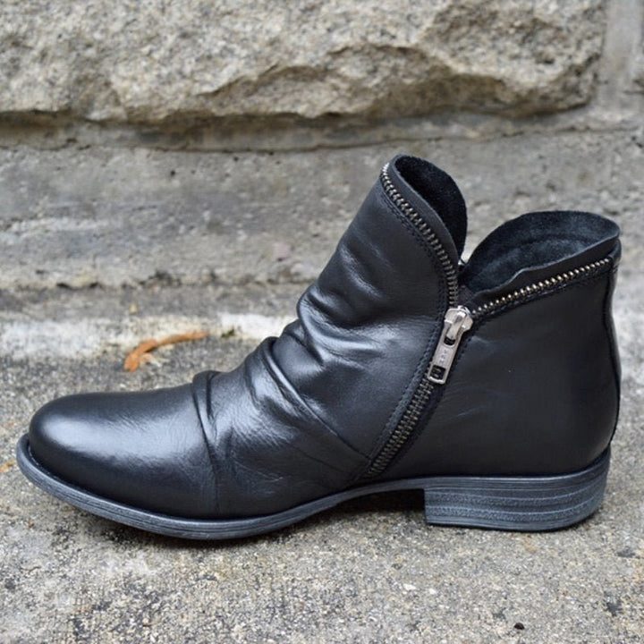 Mirelle™ | Lederstiefel mit Zip-Verschluss