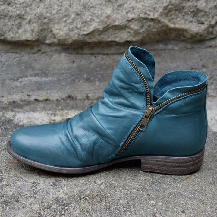 Mirelle™ | Lederstiefel mit Zip-Verschluss