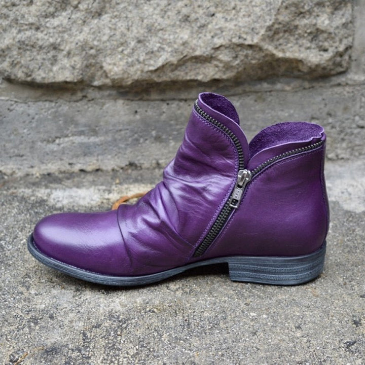 Mirelle™ | Lederstiefel mit Zip-Verschluss