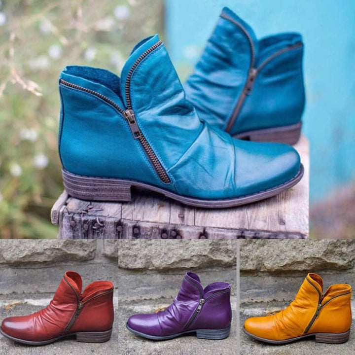Mirelle™ | Lederstiefel mit Zip-Verschluss